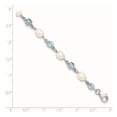 thumbnail image 2 of 925 Sterling Silver Polished Fancy Lobster Closure Blue Cubic Zirconia Freshwater Cultured Pearl Bracelet 7 Inch Lobster, 2 of 2