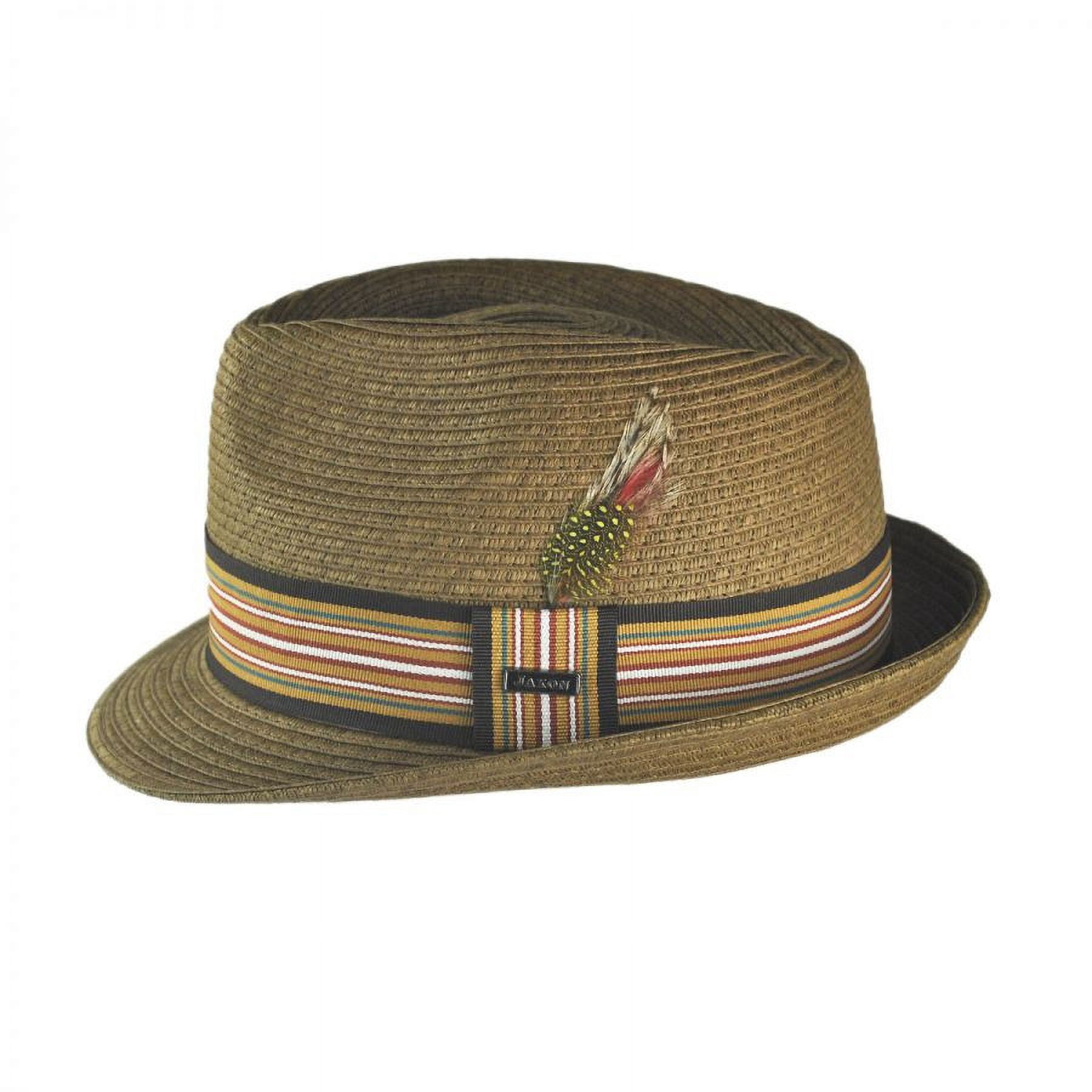 Ridley Toyo Straw Trilby Fedora Hat - M - Chestnut