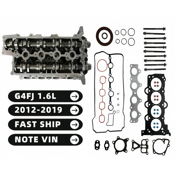 G4FJ 1.6L Engine Cylinder Head Assembly & Gasket Set Bolts For Hyundai Accent Kia Soul 2012-2019