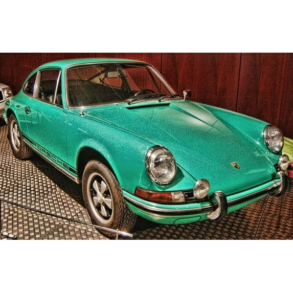 Green Porshe - CANVAS OR FINE PRINT WALL ART