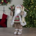 thumbnail image 2 of Northlight 18"Standing Santa Christmas Figure Carrying Skis and Presents, 2 of 5