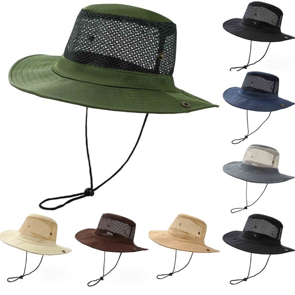 Iyufng Unisex Sun Hat Outdoor Hiking Bucket Hat with Adjustable Drawstring