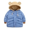 thumbnail image 2 of Esaierr Toddler Kids Winter Down Coat Baby Boys Girls Hooded Jacket Puffer Jacket Light Zipper down Outerwear for 1-7Y, 2 of 5