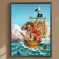 thumbnail image 1 of Cuadros Decorativos Pintura de diamante 5D DIY Taladro redondo completo Barco pirata Decoración del hogar (QQ744) Wdftyju embutido en tela, 1 of 7