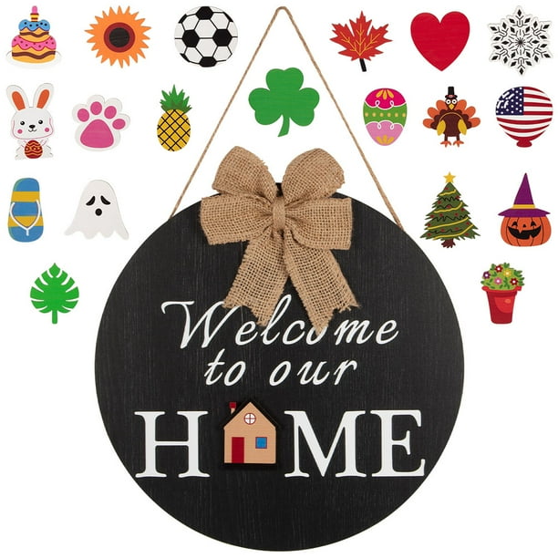 Front Door Sign Decor, Interchangeable Sign Decor with
