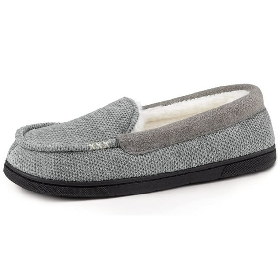 RockDove Women's Chenille Faux Fur Lined Moc Slipper