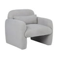 thumbnail image 3 of Hassch Teddy Fleece Upholstered Single Sofa Chair with Pillow, Cozy Cushioned Armchair for Living Room, Bedroom, Reading Nook (Gray), 3 of 8