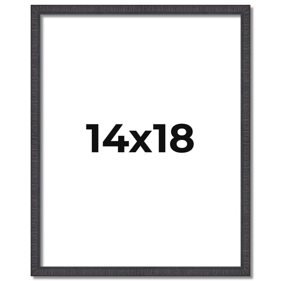 14x18 Rustic Brown Real Wood Picture Frame Width 0.75 inches | Interior Frame Depth 0.5 inches |