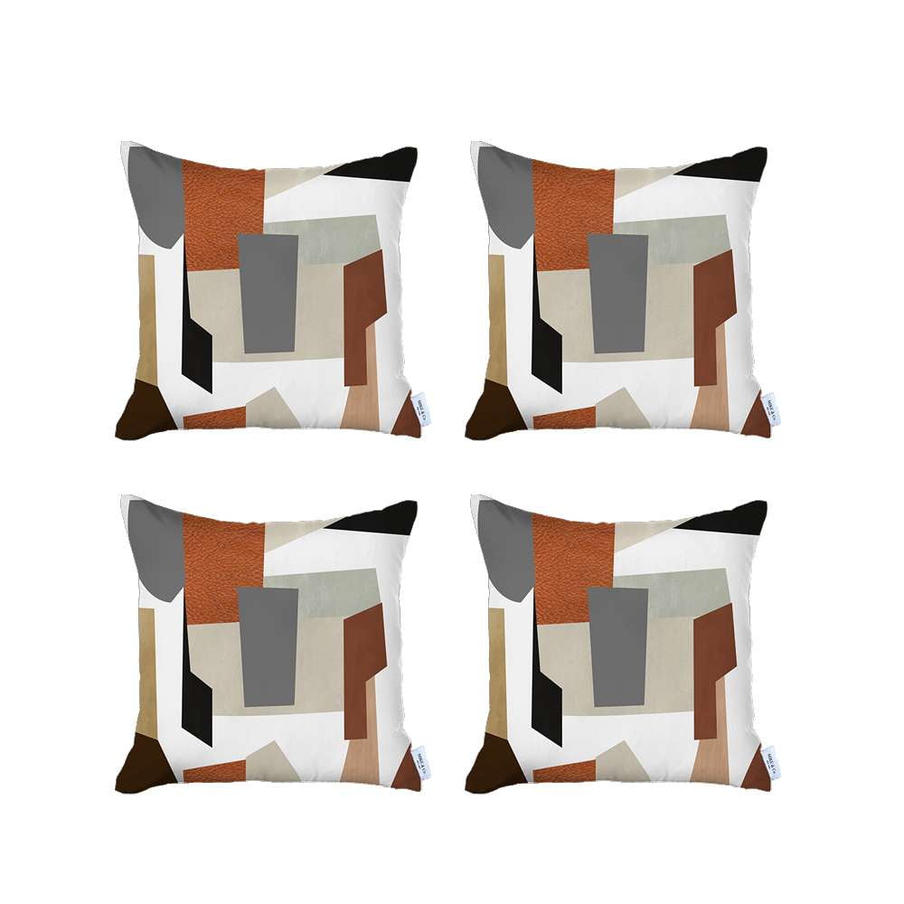 BohoChic Set of 4 Handcrafted Decorative Throw Pillow Cover Abstract