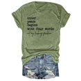 thumbnail image 1 of iTNHFP Womens Summer Clothes Women With Four Words Lettering Printed Right Shoulder Round Neck Short Sleeve T Shirt Top, 1 of 3
