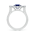 thumbnail image 2 of ANGARA Oval Lab Grown 2 Ct Blue Sapphire Halo Engagement Ring for Women in 14K White Gold (Size-9x7mm) | September Birthstone, Anniversary, Jewelry Gift for Women | Lab-Grown Blue Sapphire Ring, 2 of 8