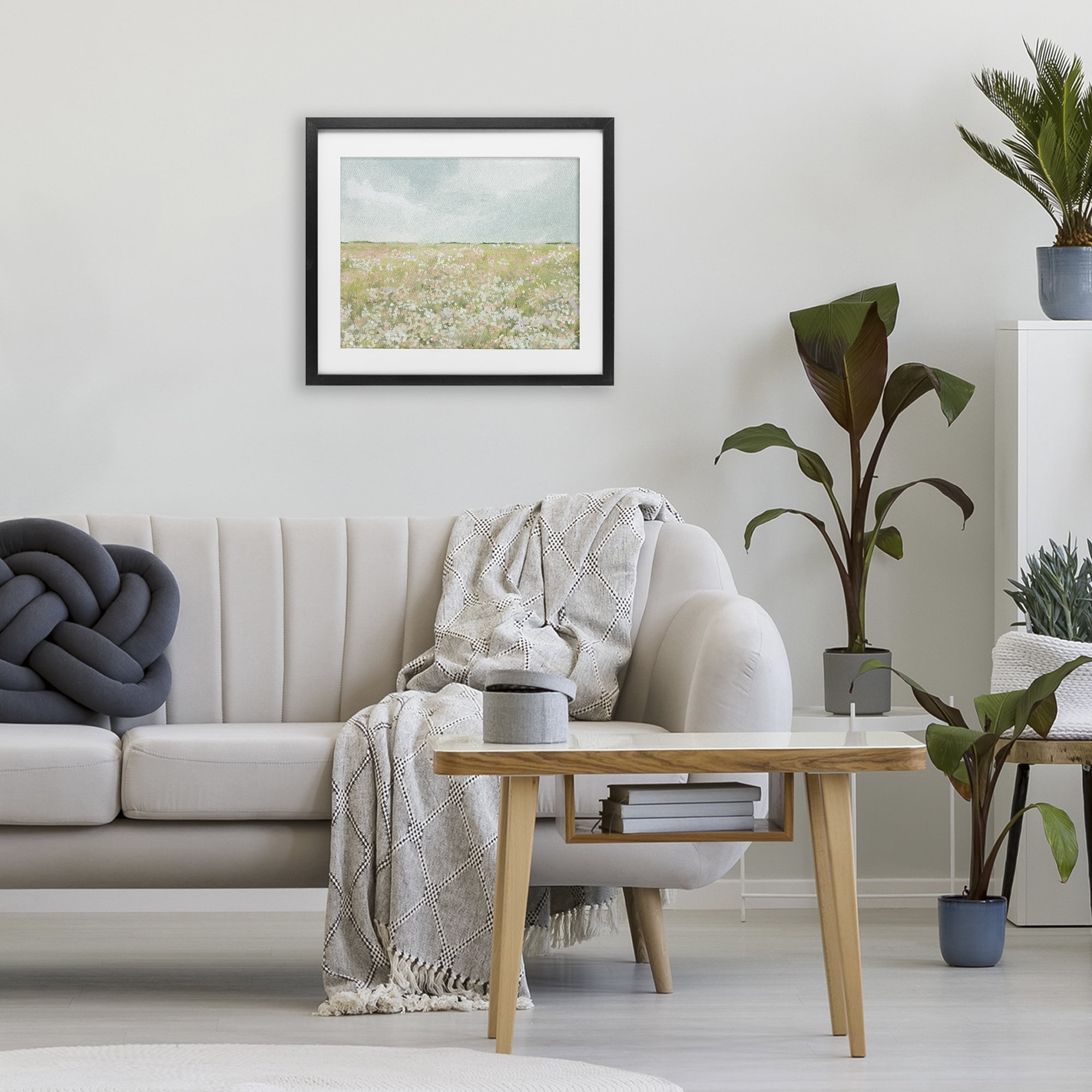 Stupell Industries Budding Field Scenery Black Framed Print Under Glass, design by Leah Straatsma