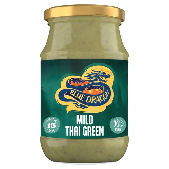 Blue Dragon Mild Thai Green Curry Sauce 365g, Imported from Britain