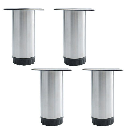 Unique Bargains 6' Furniture Legs Stainless Steel Sofa Table Adjustable Feet Replacement 4pcs
