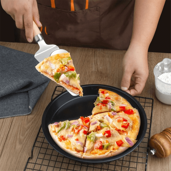 Fruit Pie Shovel Pizza Shovel with Roller Teeth Pizza Cutter Baking Utensils Cake Shovel Household Tableware