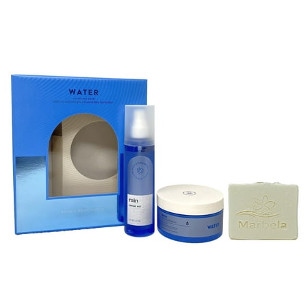 Bath & Body Works Hydrating Gift Box Set WATER - Perfume Mist and Body Butter - with a Natural Oats Bar Soap - Full Size