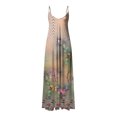 thumbnail image 4 of TJAZFJPA Robe Chandail en Molleton Femme Été Sexy Col en V Bretelles Longue Robe Mode Imprimée Vacances Plage Robe Longue Plage Robes Courtes Été pour Femmes, 4 of 5