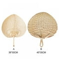 thumbnail image 2 of Choosebetter Natural Bamboo Rattan Fans Handmade Palm Leaf Fan for Summer Come Peach Shaped, 2 of 6