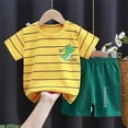 thumbnail image 2 of mgoYE Toddler Shorts Boys House Cartoon Outfit Set T-Shirt and Short for Little Kids|Green 3-6 Months, 2 of 7