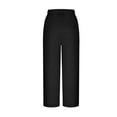 thumbnail image 6 of Simua Womens Cropped Pants Solid Color High Waisted Drawstring Casual Loose Trousers with Pockets, 6 of 6