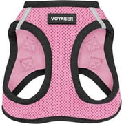 Voyager Step-In Air Dog Harness - All Weather Mesh Step in Vest Harness for Small and Medium Dogs by Best Pet Supplies - Harness (Pink/Black Trim), XX-Small