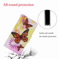 thumbnail image 3 of Dteck for Apple iPhone 13 Pro Max Case with Card Holder Magnetic 3D Painted Flip Wallet Case Protective Cover with Kickstand Wrist Strap Cover for iPhone 13 Pro Max, 11# Flower Butterfly, 3 of 4