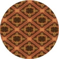 thumbnail image 1 of Ahgly Tapis Rond Lavable en Machine Intérieur Transitionnel Orange, 3 Pieds Rond, 1 of 7