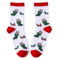 thumbnail image 4 of SYMOID Mens Christmas Crew Socks,Cotton Socks for Men,Reindeer Holly Print White Cozy Socks,1 Pair, 4 of 4