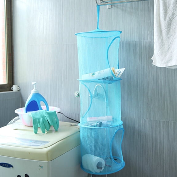 GOOHOCHY 3-Tier Hanging Mesh Storage Bag, Organizer for Toys and Space Saving Storage Solution