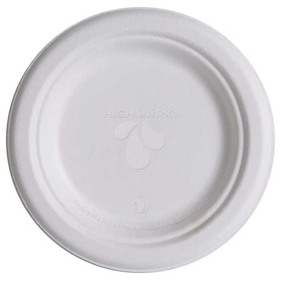 Highmark® Renewable Breakroom Plates, 6", White, Pack Of 1,000