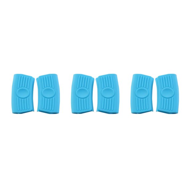 Soporte para mango de olla Bewildely 2 piezas Clip de silicona antideslizante Azul claro