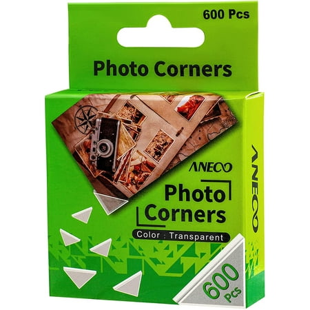 

600 Pieces Clear Self-Adhesive Picture Mounting Corner Stickers Transparent Acid-Free Photo Mounting Corners