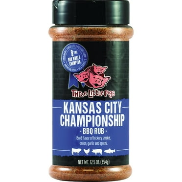 Three Little Pigs Kansas City Championship BBQ Rub 12.5 Oz Bottle Hickory Smoke
