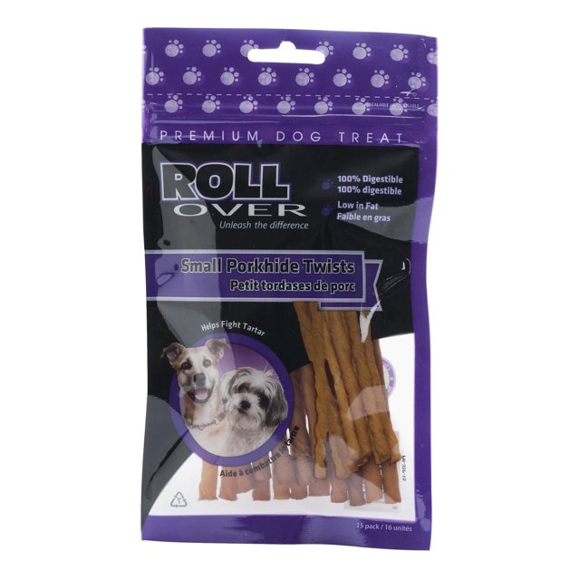 Rollover Small Porkhide Twists Dog Treat Small