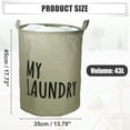 thumbnail image 5 of Unique Bargains Foldable Laundry Basket Drawstring Closure Laundry Hamper with Handle for Bedroom Gray 13.78"x17.72", 5 of 7