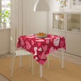 thumbnail image 5 of Valenitine''s Day Tablecloth Square 60 Inch Red Pink Hearts Table Cloth Love Table Cloths Waterproof Wrinkle Resistant Polyester Table Cover for Home/Kitchen/Dining Room/Party/Picnic, 5 of 6