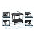 thumbnail image 2 of Luxor 26"H Mobile Multipurpose Plastic Storage Utility AV Cart with 2 Shelves - Black, 2 of 6