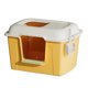 thumbnail image 2 of Caja de arena para gatos con tapa, bandeja de arena para gatos, inodoro grande para gatos con cubierta elevada, orinal para gatos pequeños y medianos, Amarillo Yinane Bandeja de arena para gatos con capucha, 2 of 8