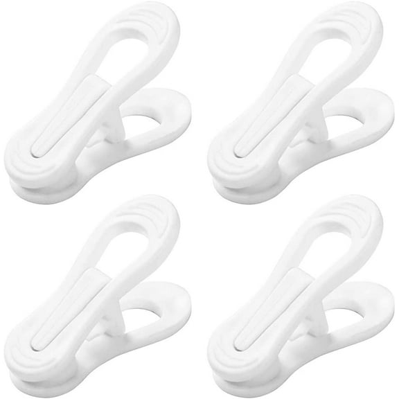 20 Pcs Multi-Purpose Clips for Hangers, White Clothes Hanger Clips, Standard Plastic Hanger