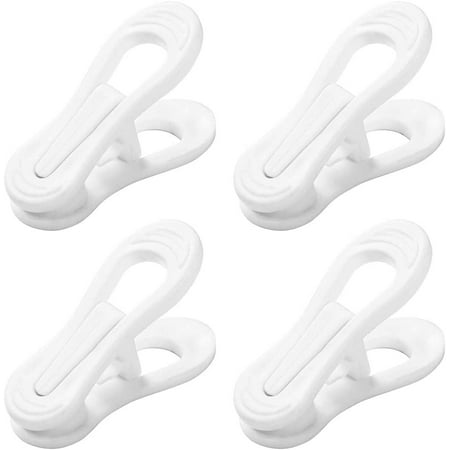 24 Pcs Multi-Purpose Plastic Clips for Hangers, White Plastic Clips for ...