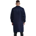 thumbnail image 4 of iiniim Unisex Mens Womens Lapel Wear Resistant Work Jacket Long Sleeve Dustproof Lab Coat Uniforms Navy Blue 170, 4 of 6