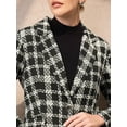 thumbnail image 4 of DARING DIVA Women's Plaid Tartan Blazer Tweed Business Suit Jacket S Black, 4 of 7
