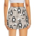 thumbnail image 2 of Lsque Cartoon Bear Brown Printed Women's Running Shorts with Liner Pockets,Elastic Quick Dry Workout Athletic Gym Yoga Shorts,Womens High Waist Shorts-, 2 of 9