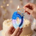 thumbnail image 5 of Cartoon Crown Shaped Birthday Candle - Sparkling Sequins Design, Royalty Theme - Birthday Parties, Adult Celebrations, Cake Toppings, 5 of 6