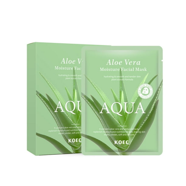 Mascarillas de Aloe Vera en Pasta (10 Unidades), Crema Facial Hidratante y Nutritiva con Ingredientes Vegetales y Frutales