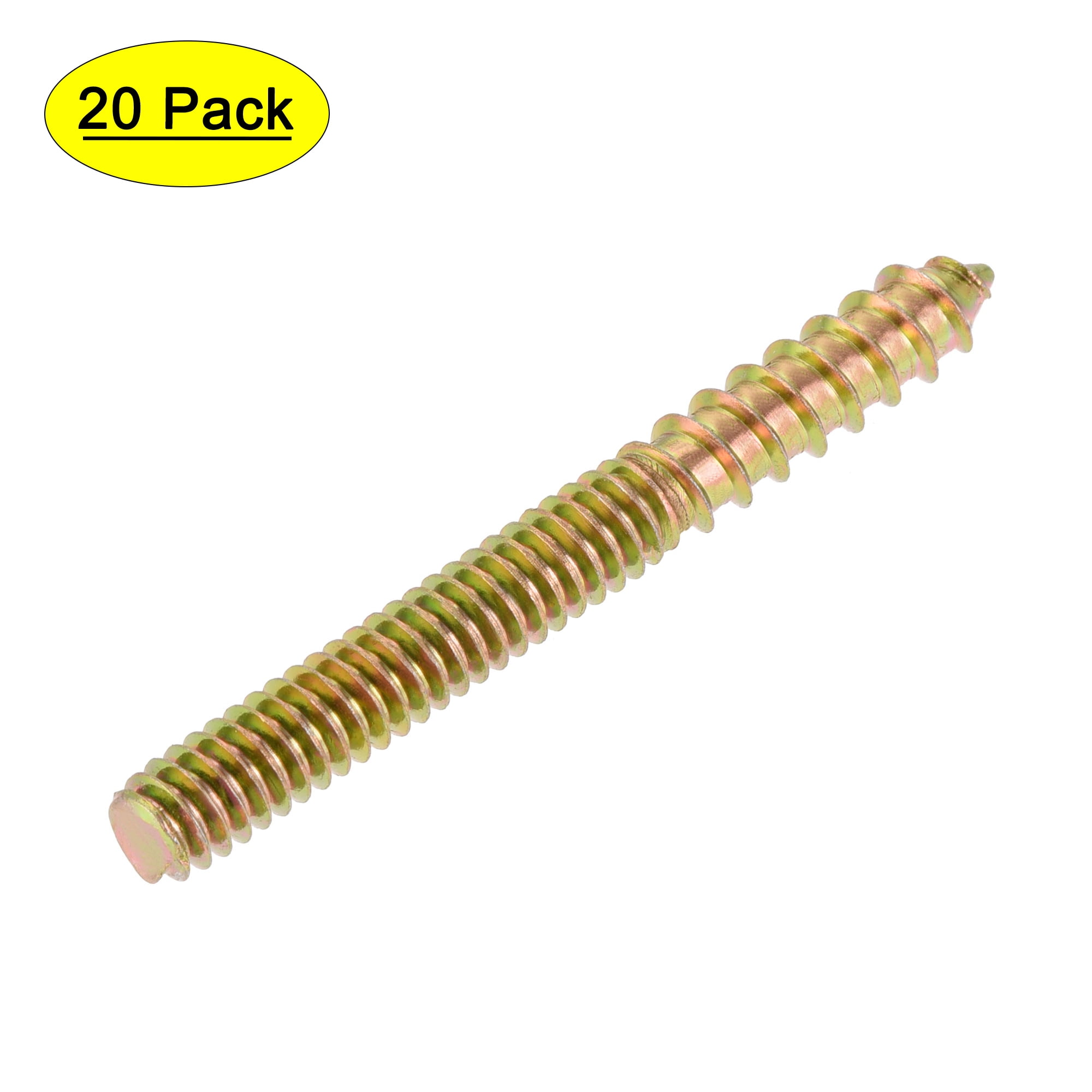 uxcell 1/4-20 x 2-1/4 Hanger Bolts Double Head Dowel Screw for Wood Furniture 10pcs 
