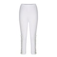 thumbnail image 6 of Capris Pants for Woman New Womens Knee Length Capris Leggings Floral Lace High Waist Workout Yoga Pants Sport Casual Cropped Trousers White XXL, 6 of 6