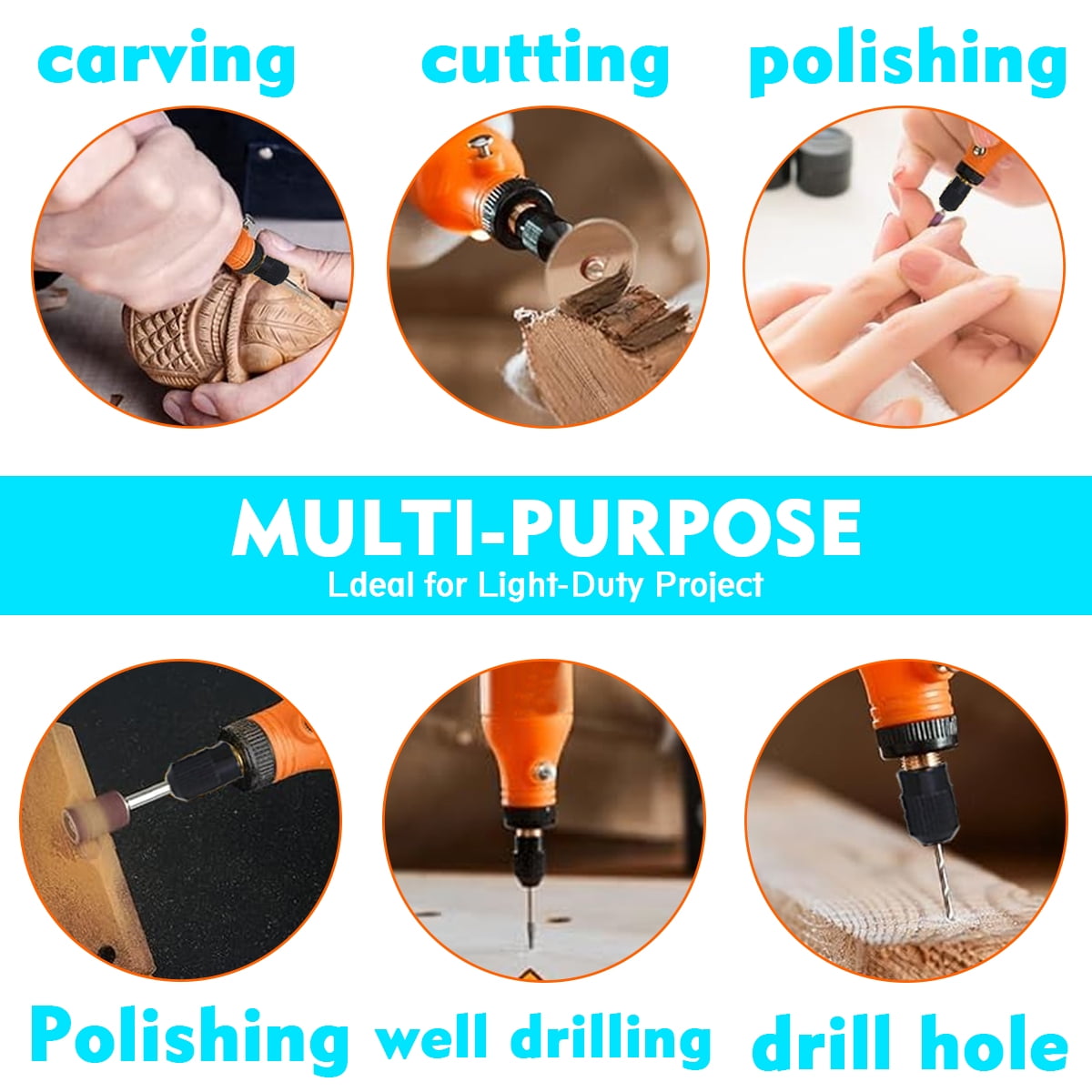 Mini jade engraving pen electric sander, used for engraving, drilling, grinding, polishing, engraving-tangerine