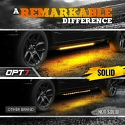 OPT7 Sidekick 86 Running Board Lights 2PCS LED Strips w/Sequential Amber Turn Signal, DRL, White Courtesy Light for Extended Crew Cab Trucks Pickup Trailer