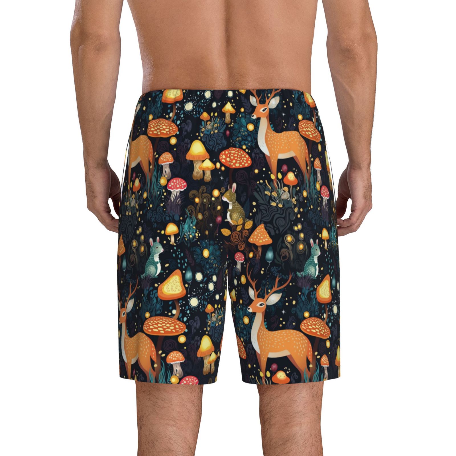 Mens Pajama Pants - Forest Elf Sleep Shorts Mens Pajama Shorts, Comfy Pj Pants for Mens Lounge Shorts